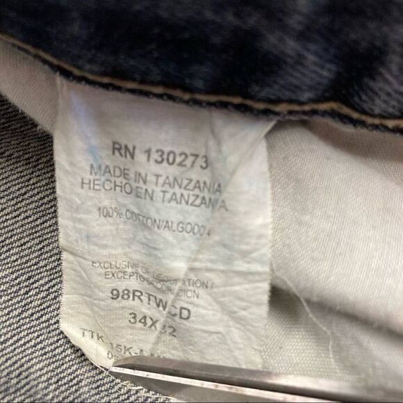 WRANGLER Men’s Relaxed Boot Jean, 34X32,‎ hand measures 34X30, Gray, - Picture 9 of 10